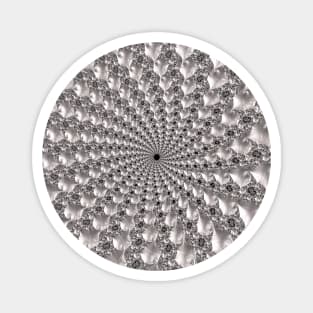 Mandelbrot Set Fractal Art in Shades of Silver Gray Magnet